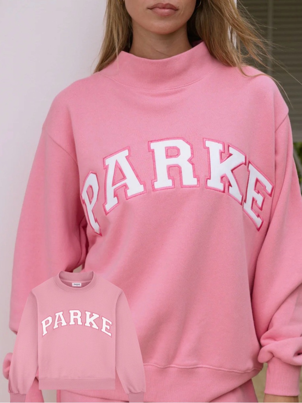 PARKE Summerland SOLD OUT  Pink Logo Crewneck Sweatshirt